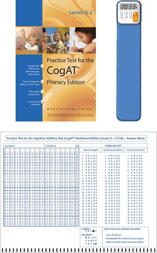 CogAT Grade K Form 6 (Level K-2) Study Package
