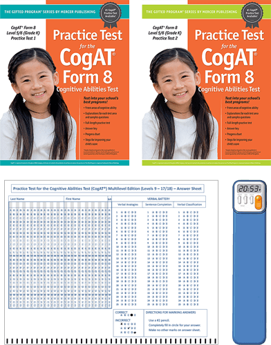 CogAT Grade K (Level 5/6) Form 8 Study Package