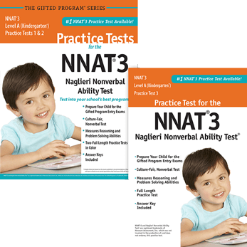 NNAT3 Grade Kindergarten Level A Practice test 1, 2, and 3